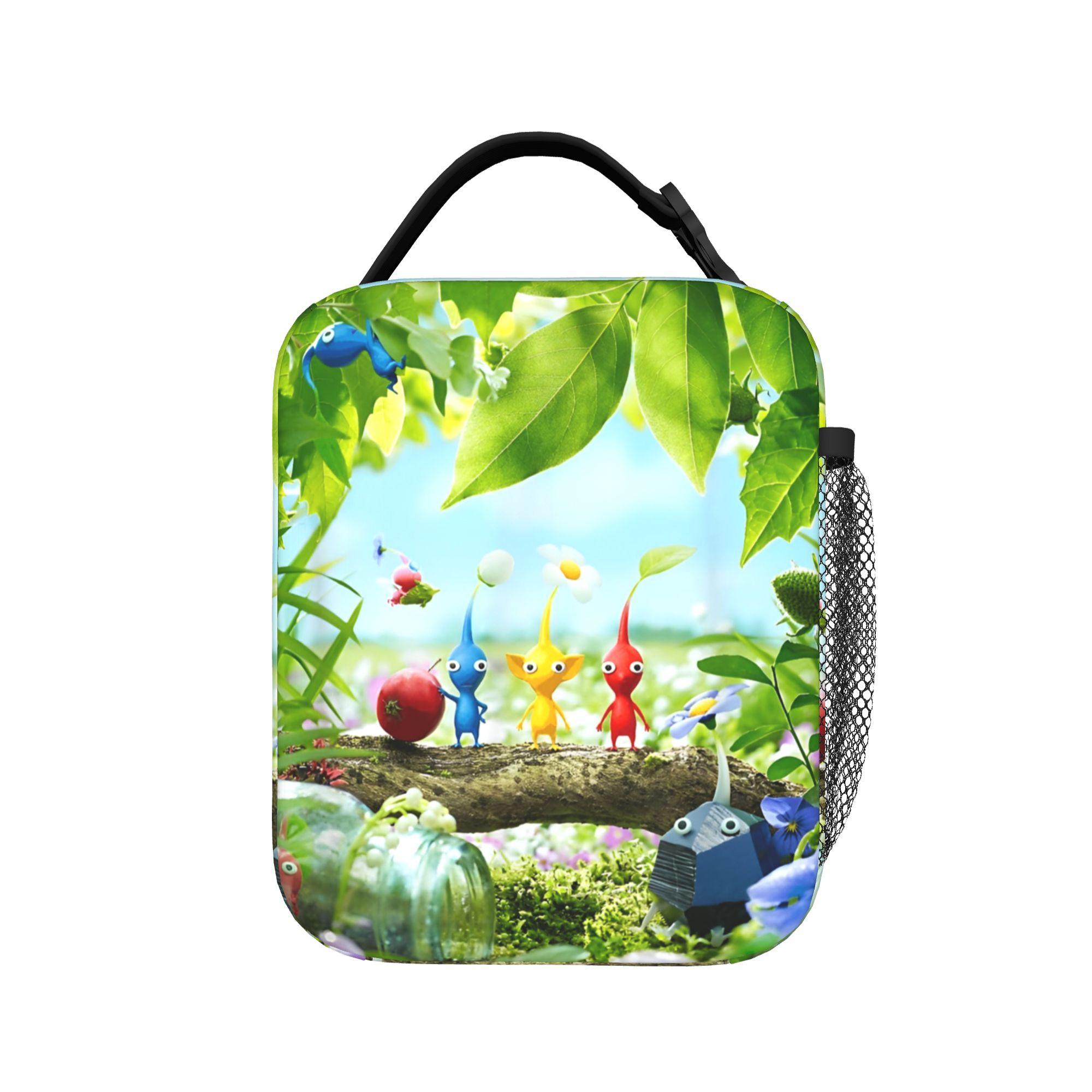 Pikmins Schattige Geïsoleerde Lunchtas Groot Videogame Cartoon Kinderen Maaltijdcontainer Koeltas Tote Lunchbox Werk Picknick Bento Pouch One Size