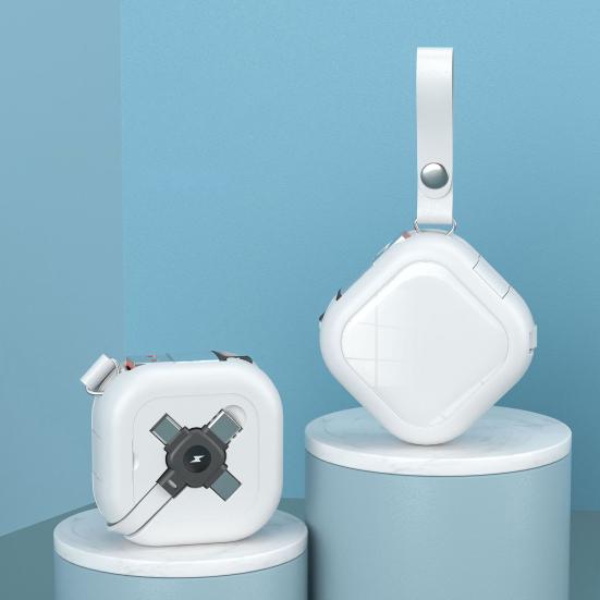 Cavo di ricarica retrattile 3 in 1 Ricarica rapida Supporto per supporto telefono per trasferimento dati Cavo dati multifunzionale di tipo C/USB/8 pin