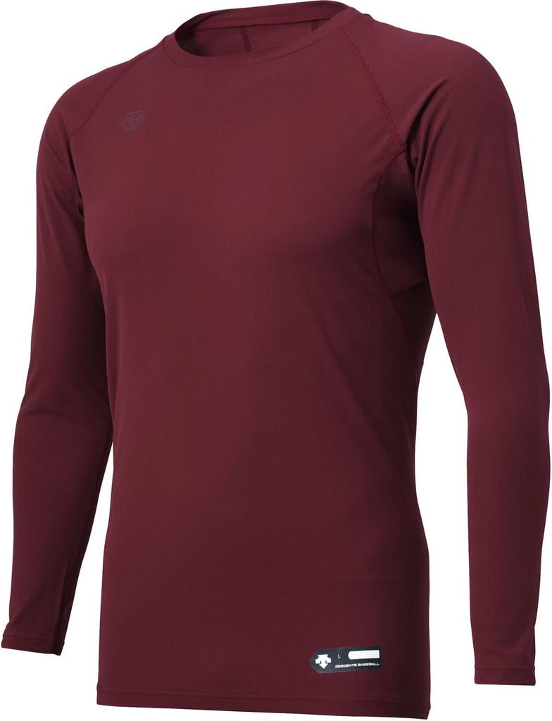 DESCENTE Baseball Round Long Dark Red STD-771B Men's Undershirt, Neck, Sleeve,