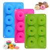 Axroad Mall 6-Compartment Heat-Resistant BPA-Free Silicone Donut Mold Set - 3 Colors, 27.5 x 17.5 x 3 cm, for Donuts, Cakes, Cookies, Muffins