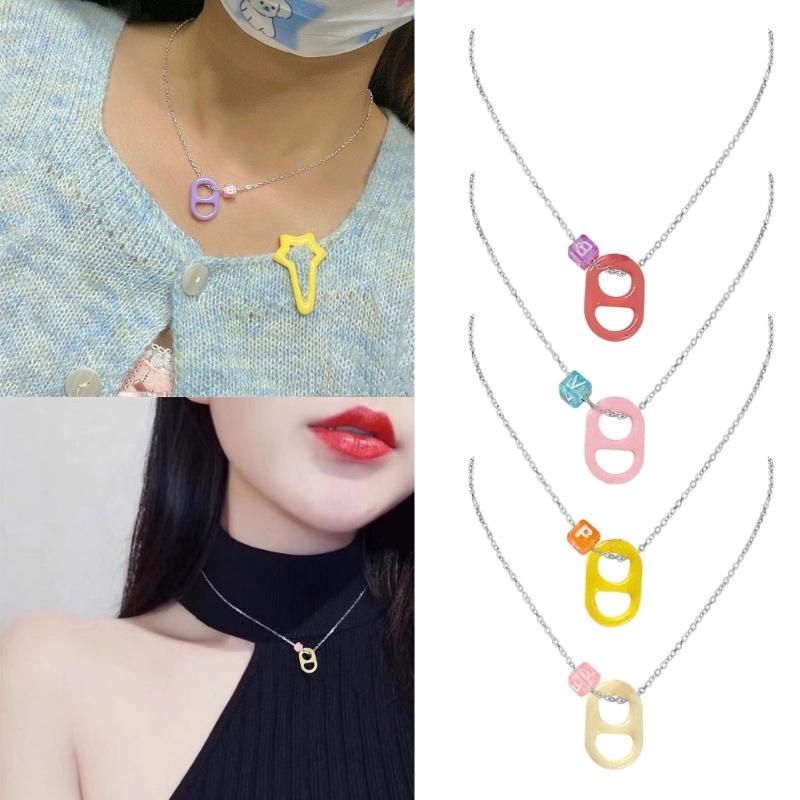 Fashion Acrylic Charm Pendant Necklace Sweet Cute Clavicle Chain Simple Choker Necklace Statement Jewelry Neck Chain