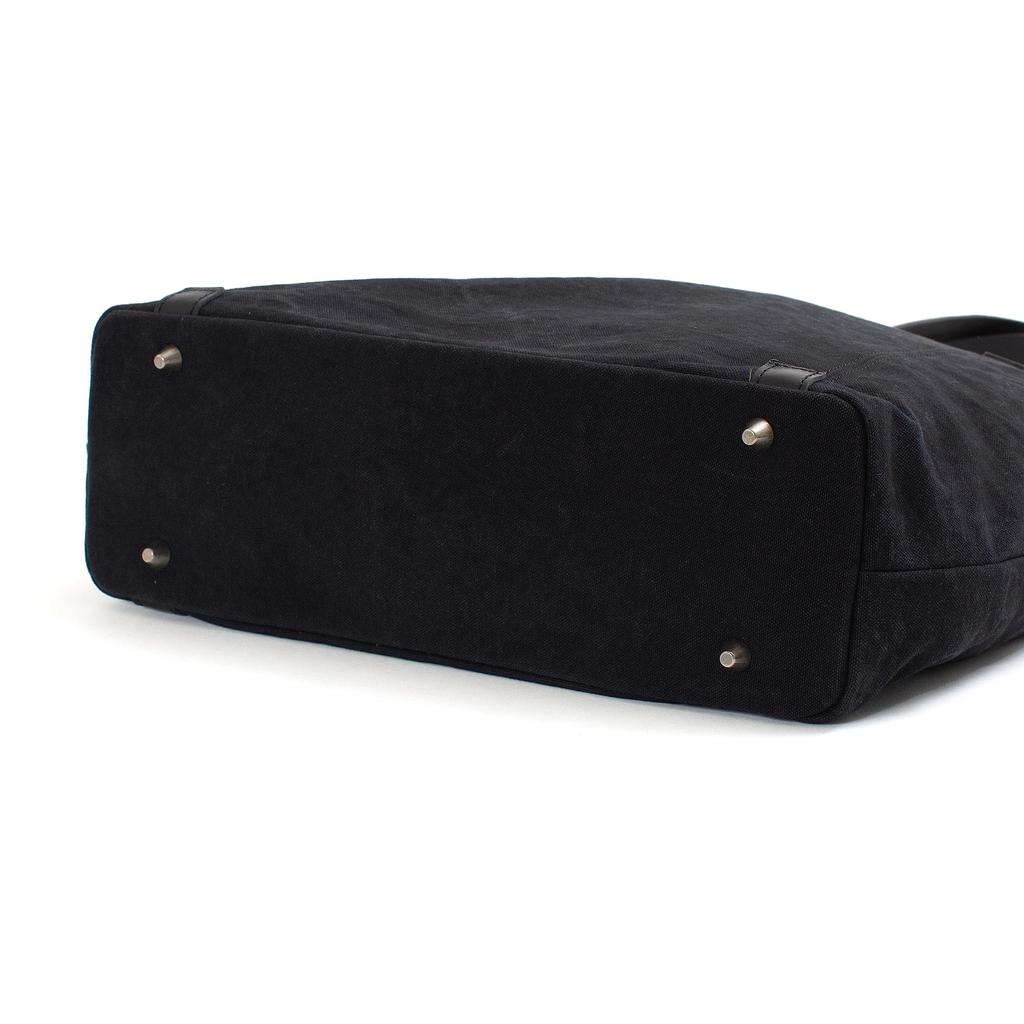 [Doubles] A4 Tote Bag with Zipper, Single-Flap, Made of Japanese No. 10 Paraffin Bio-Treated Canvas and Italian Tanned Cowhide Leather (BQZ-7433)