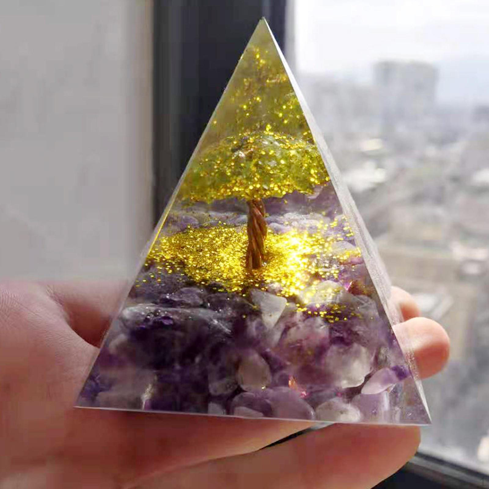 6cm Amethyst Crystal Pyramid Natural Gem Office Decoration