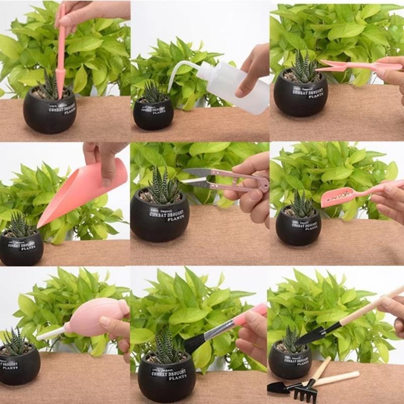 Gardening Hand Tools Set Gardening Tools 16pcs Transplanting Tools Mini Gardening Tool Kit Mini Fairy Garden Planting