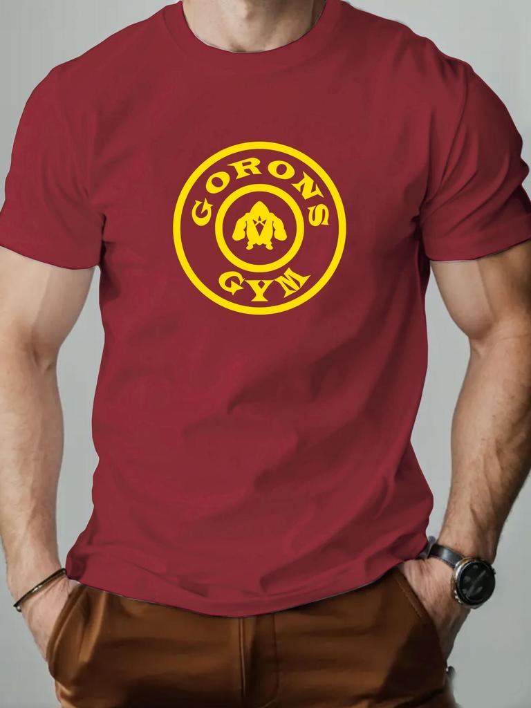 Mens cotton Tshirt fitness summer round neck shortsleeved graphic breathable fashion casual Tshirt