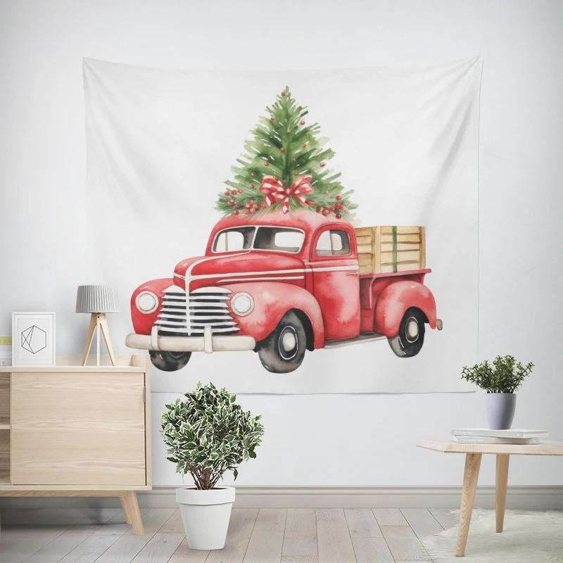 Christmas New Year White Bearded Santa Claus Pattern Living Room Bedroom Decorative Tapestry