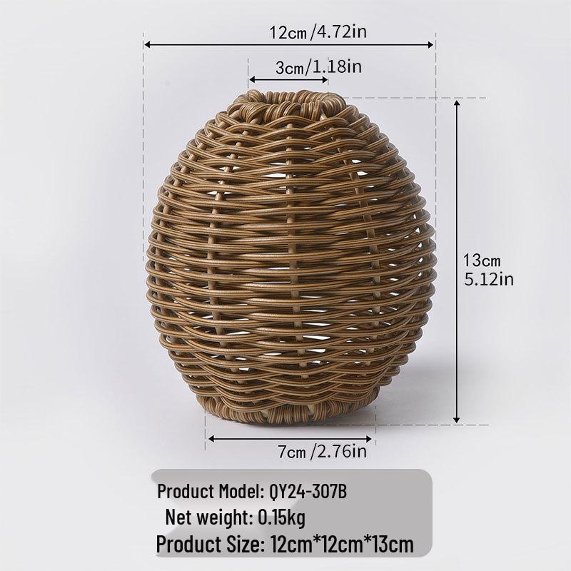 Handcrafted Rattan-Style Flower Vase: Elegant Home Decor Ornament for Creative Floral Arrangements