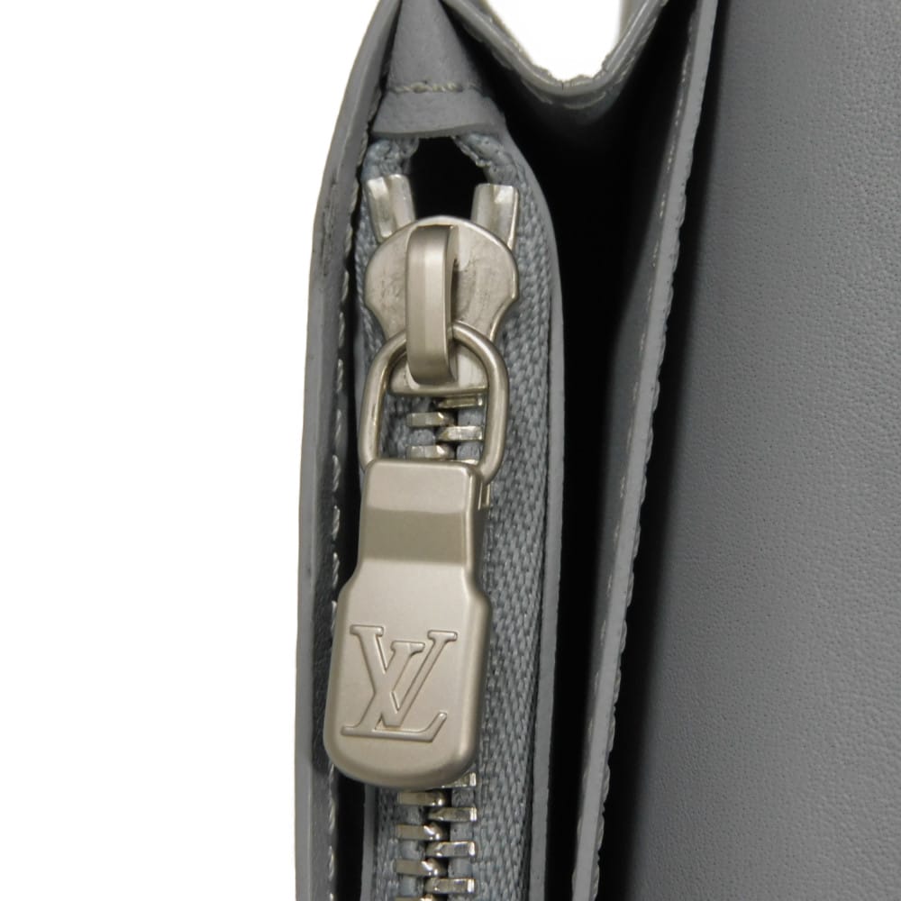 Used 12564 Portefeiulle Braza N60195 7940 New Logo Embossed Gray Bifold Damier Infini Pale Blue Men's from Japan