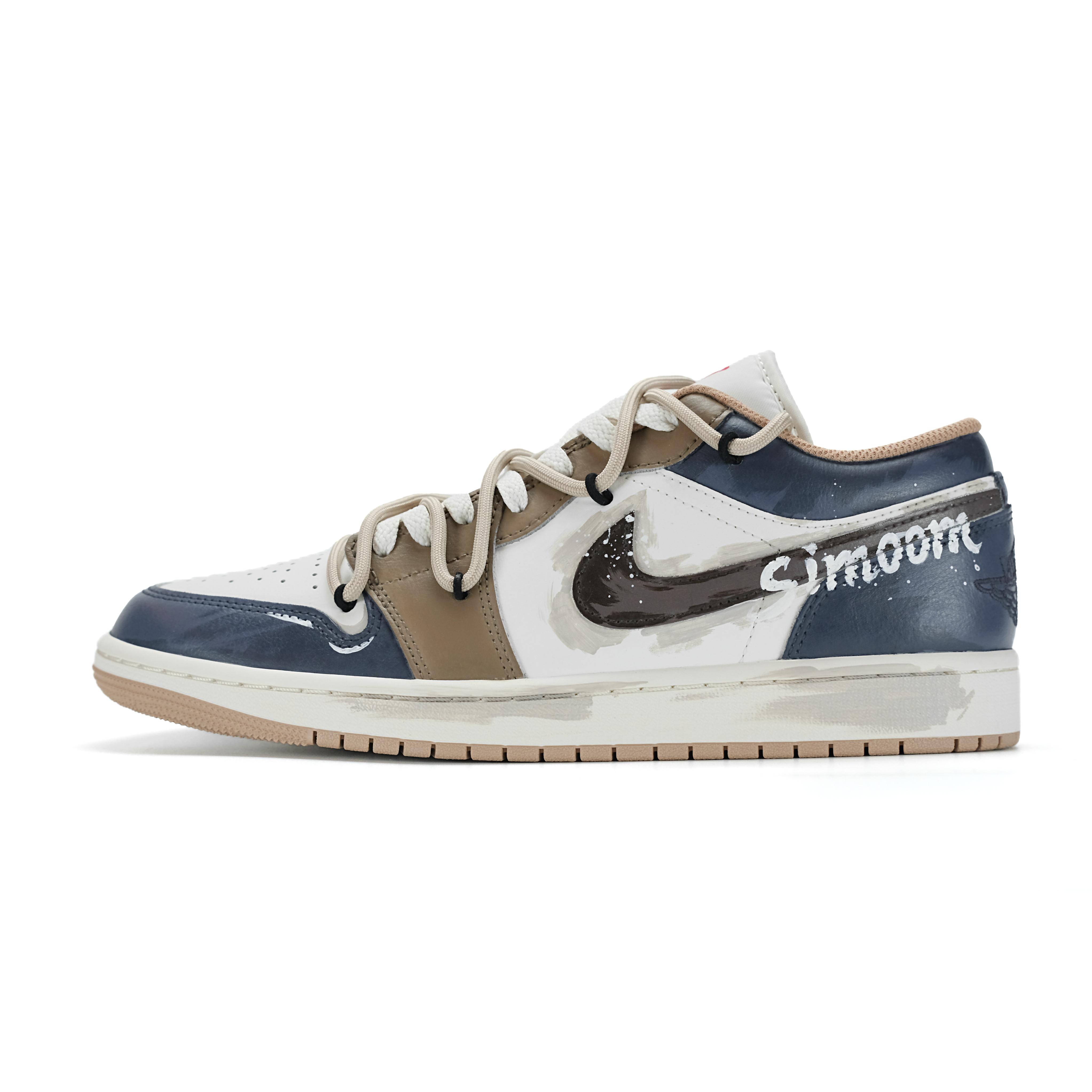 

Jordan Air Jordan 1 Dust Sea Wanderer Abrasion Resistant Low top Skateboard Shoes Men s White Blue 553558-169(team1731-) 40.5