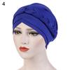 Modny Jednokolorowy Pleciony Muzułmański Turban Kapelusz Chemo Bandana Headwrap