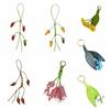 Handmade Flower Pu Leather Pendant Tomato Bag Pendant Fashion Leather Keychain  Men