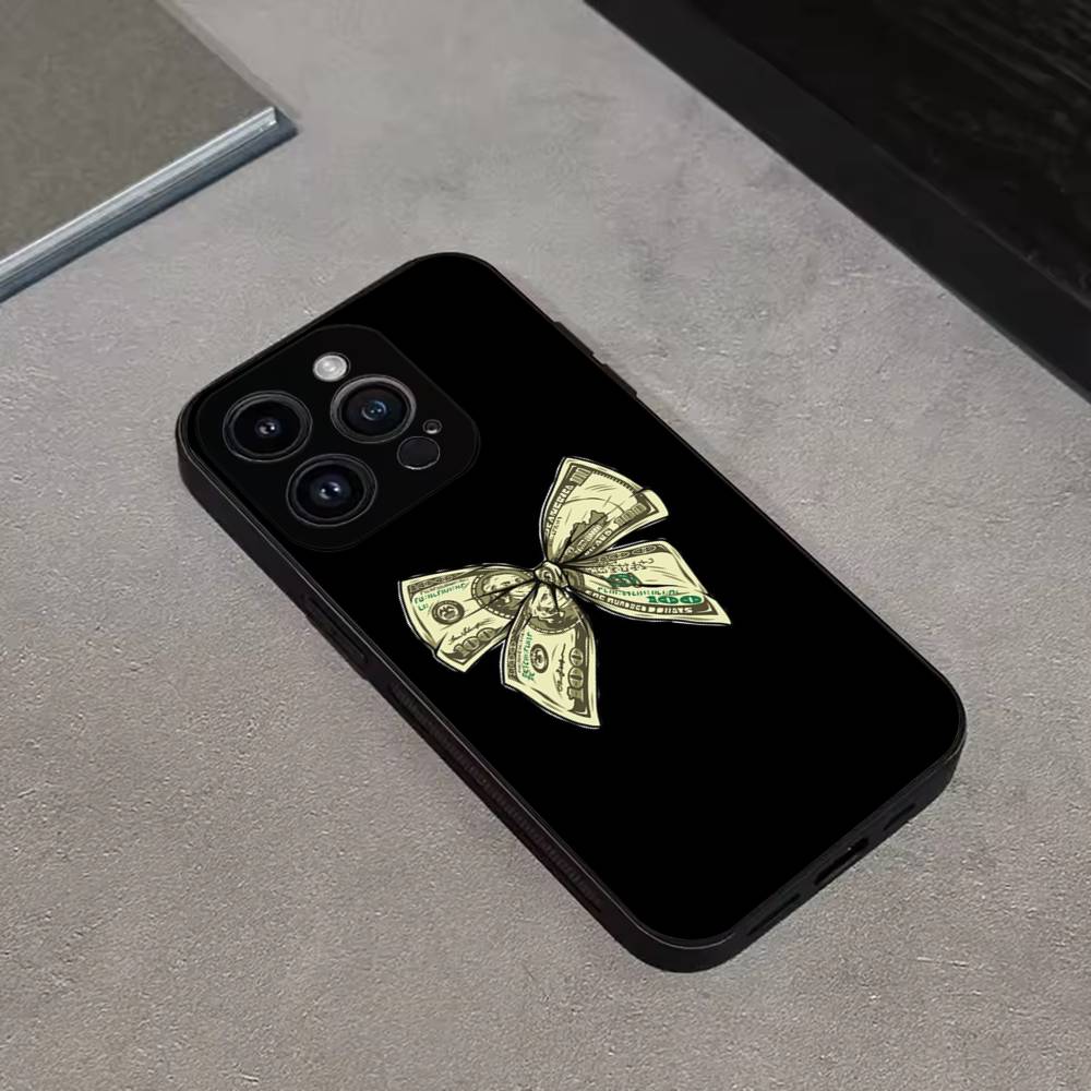 Money Gold Cash Art Design Phone Case For iPhone 16,15,14,13,12,11 Plus,Pro Max,XS,X,XR,SE,Mini,8,7,Soft Silicone Black Cover