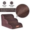 Dog Ramps 3 Steps Dog Stairs For Sofa Couch Bed High Density Sponge Ramps For Small Dogs And Cats Non-Slip Washable Stair Ladder