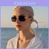 Stylish Unisex Square Metal Frame Sunglasses With Grey Pc Lenses For Sun Protection