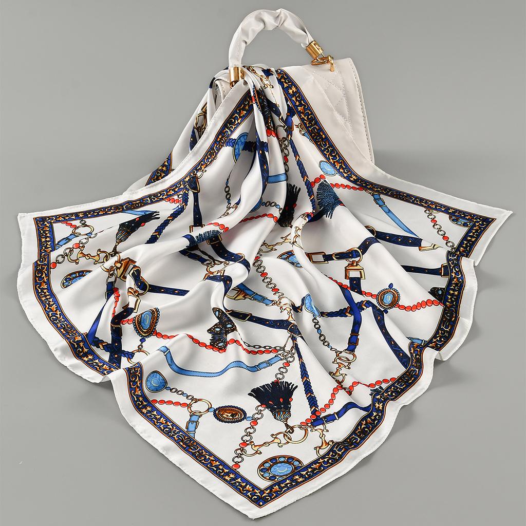 Fashion Kerchief Silk Satin Neck Scarf For Women Print Hijab Scarfs Female 70*70cm Square Shawls Wraps Scarves For Lady