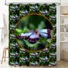 Butterfly Pattern Shower Curtain Set for Bathroom Decor Blue Purple Floral Design Waterproof Fabric Shower Panels Home Supplies