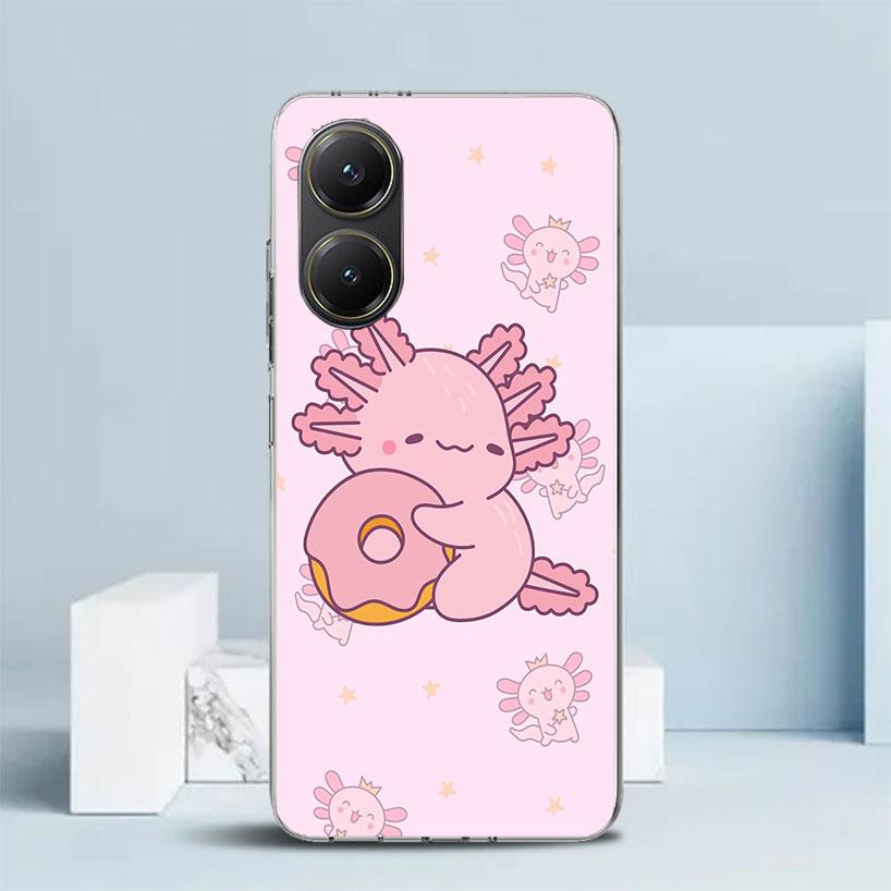 Cute Axolotl Kawaii Soft Cover for Xiaomi Poco F7 Ultra X7 X6 X5 Pro M7 Phone Case Redmi 15 15C 13 13C 12 12C 10 10C Print Shell