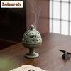 Antique Plum Green Ceramic Incense Burner Chinese Indoor Aromatherapy Furnace Sandalwood Incense Holder Tea Ceremony Accessories