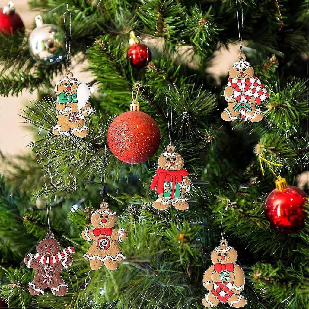 12 Stück Lebkuchenmann-Anhänger Kompatibel Mit Weihnachtsbaum Verschiedene Kunststoff-Lebkuchenfiguren-Anhänger Kompatibel Mit Weihnachtsbaum-Aufhängung