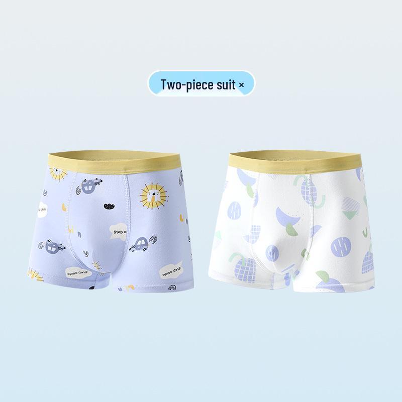Set of 26 New Boys' Cotton Boxer Briefs - Antibacterial, Skin-Friendly, Breathable Four-Corner Shorts