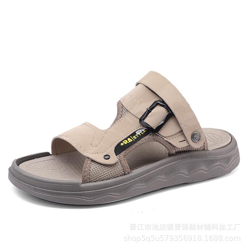 

Summer men s one-shoe dual-purpose soft-soled non-slip and wear-resistant seaside wading beach shoes, light, comfortable and casual one-word drag 44 пісочний