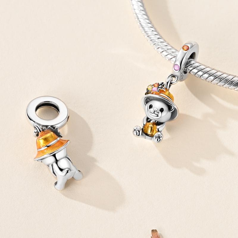 Copper Squirrel Maple Leaf Windmill Autumn Series Pendant Charm Charm Bead Set Charm Ideal For Original Diy Bracelet Women Jewelry