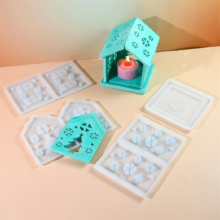 Sturdy Silicone House Shaped Mold For Easy DIY Christmas Tree Candle Holder House And Display Ornament Making