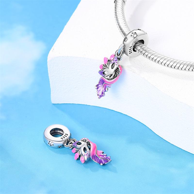 Copper Mystery Feather Mask Pendant Fit Pandach Original Diy Bracelets Party Anniversary Birthday Gifts Luxury Jewelry
