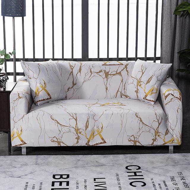 S -Emiga Geometric Printed Sofa Cover Sets For Living Room Flexible Elasticized Slipcover Sectional Corner Sofa Covers 1 /2 /3 /4 -Seater