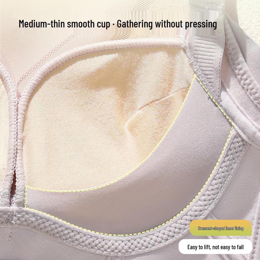 Elegant Lace Push-Up Bra for Small Busts: Back Slimming, Bust-Lifting, Anti-Sagging Design