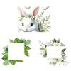 Removable Plants Flower Switch Sticker, Decorative Green Leaf Floral Bunny Light Socket Decal, DIY Art Murals for Kids Girls Bedroom Living Room