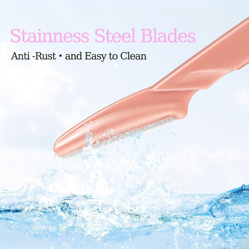 12pcs Stainless Steel Eyebrow Trimmer with Protective Cover | Suitable for Men and Women - Precision Shaving Device for Face