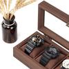 Baskiss Luxury Wooden Watch Holds 4 Large Fits Large Perfect for Watch Watch or Watch Display Case, Watches, Compartments, Dials, Collections, Box,