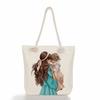 Multifunctional Mom Series Printed Thick Rope Shoulder Beach Bag Casual Large Capacity Handbag 7617