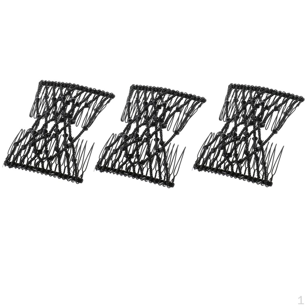 

3 шт. Расчески для волос Акриловые бусины Африканские заколки Растягивающаяся расческа Двойные зажимы