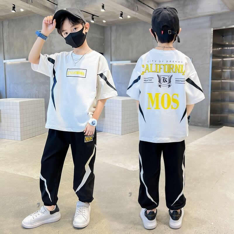 

Детская одежда, летние костюмы для мальчиков, спортивные, летние тонкие модели, большие мальчики, мальчики, летние модели, крутые и красивые 150