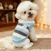 Soft Plush Puppy Winter Vest Stripe Pet Clothes New Cat Hoodies  Outdoor