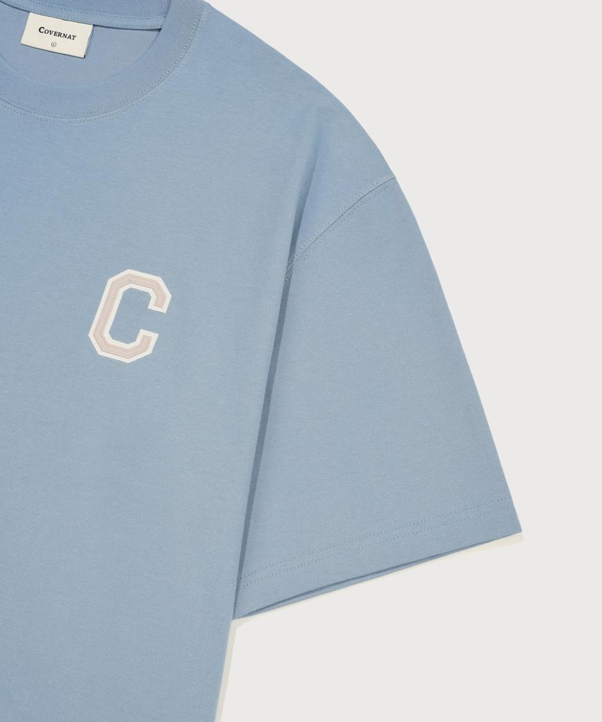 COVERNAT Cool Cotton Shine C Logo T-Shirt Sky Blue
