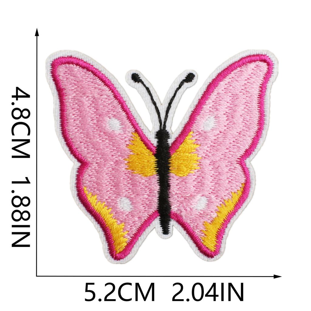 Butterfly World Embroidery Cloth Sticker Colored Flower Butterfly Computer Embroidery Label Clothes Decorative Patch Sticker Blue Butterfly
