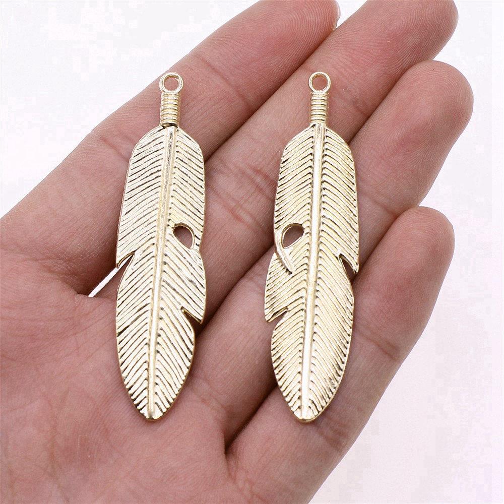 Feathers Leaf Nature Charm Antique Bronze Zinc Alloy Jewelry Making Supplies Bracelet Making Style Pendants