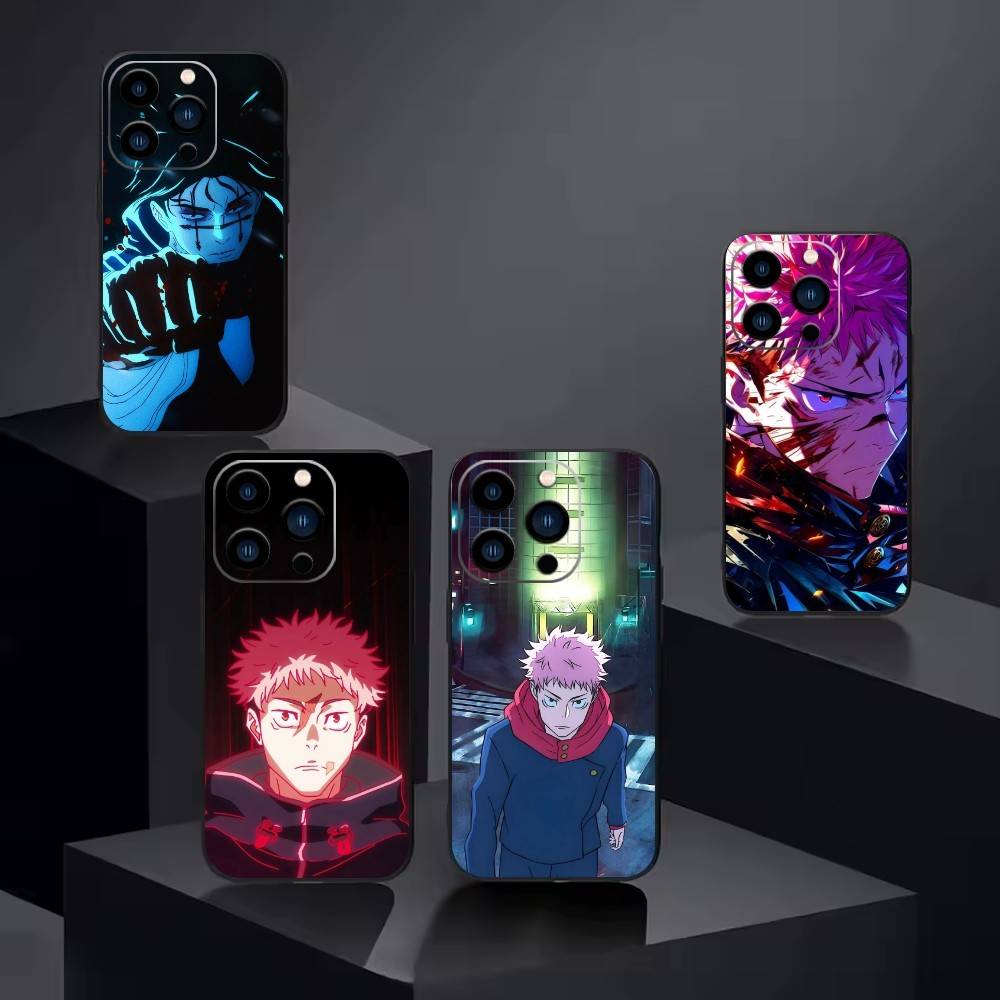 Jujut-su I-Ichiji H-Kaisen Phone Case For iPhone 16,15,14,13,12,17,Pro Max,Plus Silicone Black Case