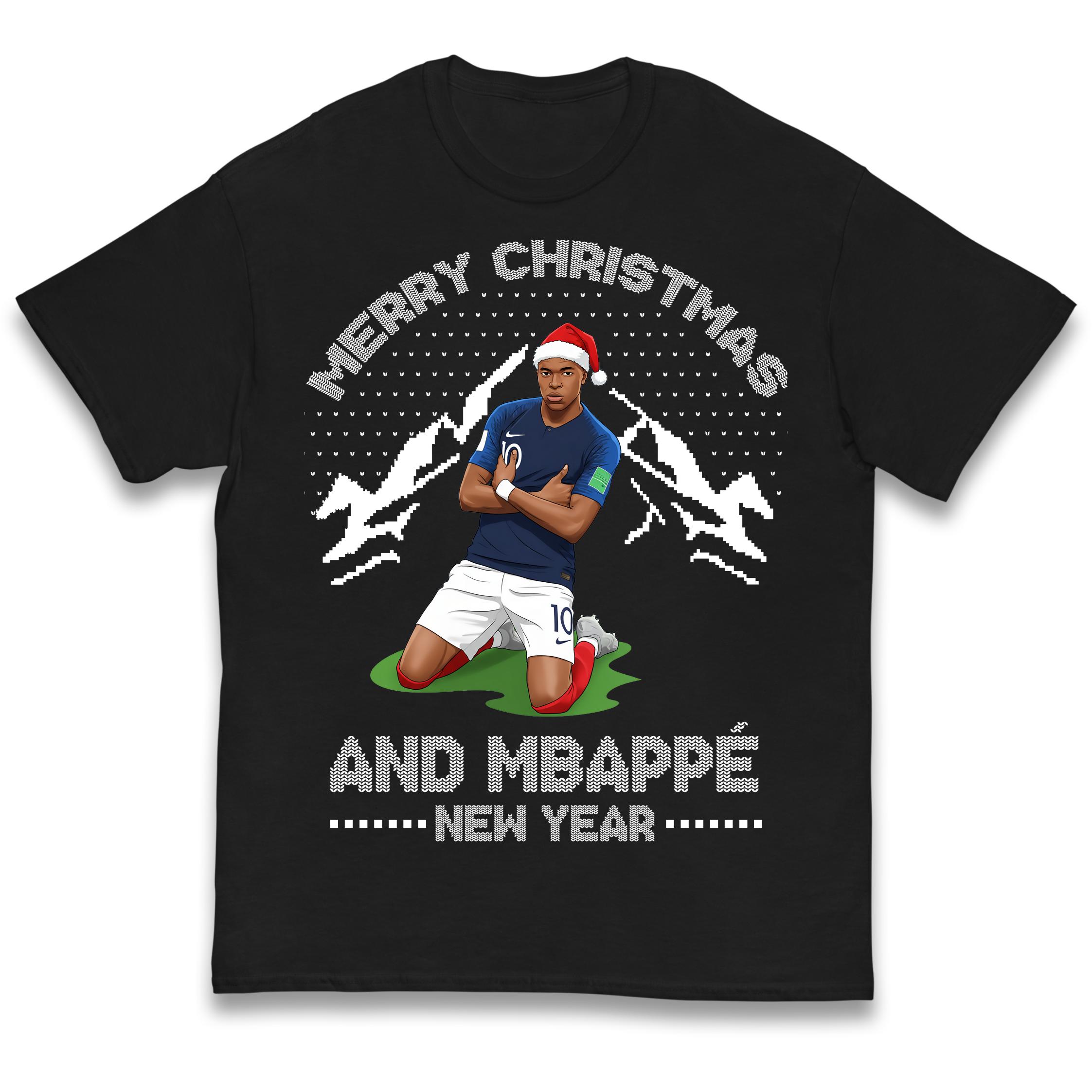 Kylian Mbappe Merry Christmas and Mbappe New Year Kids T Shirt 150
