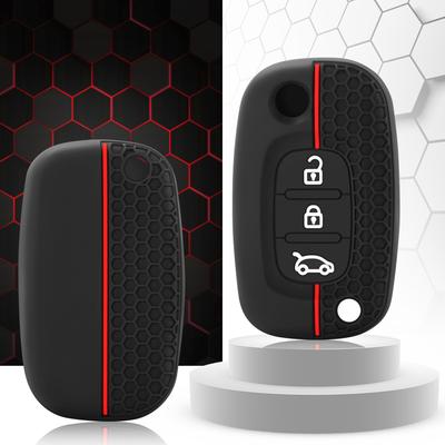 Husa pentru chei de mașină din silicon cu 3 butoane pentru LADA Priora Sedan Sport Kalina Granta Vesta X-Ray XRay pentru telecomandă