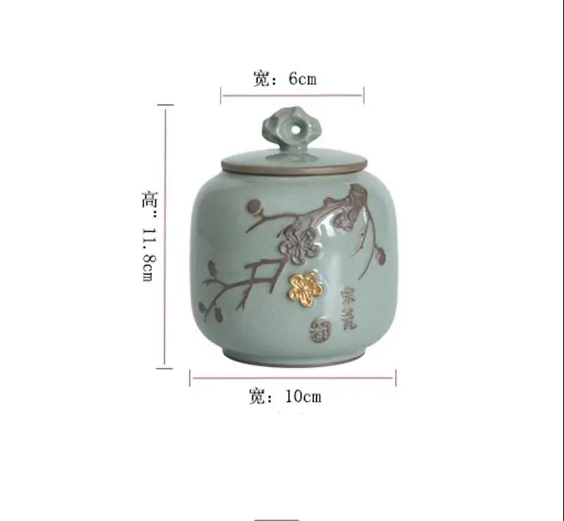 Small Ceramic Jar Tea Storage Tank Sealed Jar Tea Box Tea Container Tea Organizer Candy Jars Decorative Jars Storage Box
