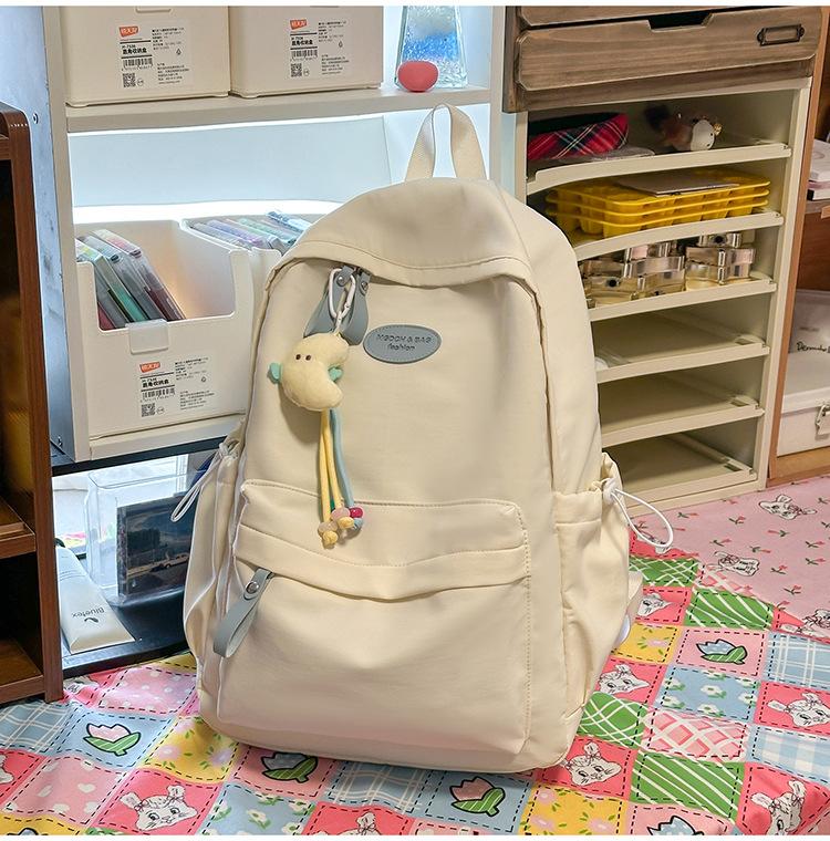 Schoolbag New Japanese Ins Fresh and Sweet Candy Color Backpack for Junior and High School Girls Solid Color Simple Large-capacity Backpack