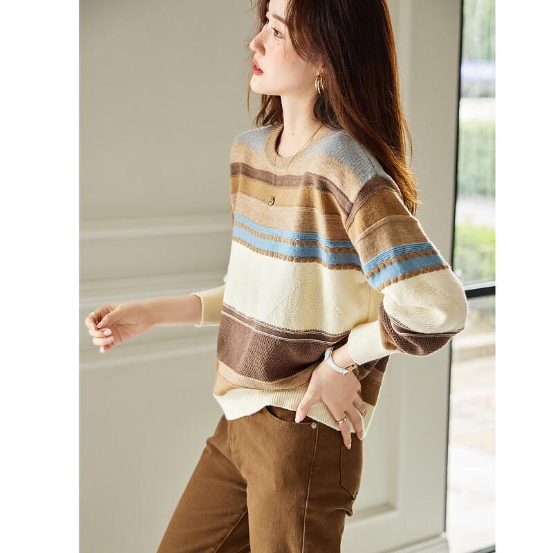 Demana Women's Striped Color-block Knit Sweater