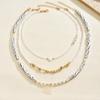 Shell beaded necklace, European and American sweater accessories, women's multi-layer stacking, personalized love pearl collarbone chain