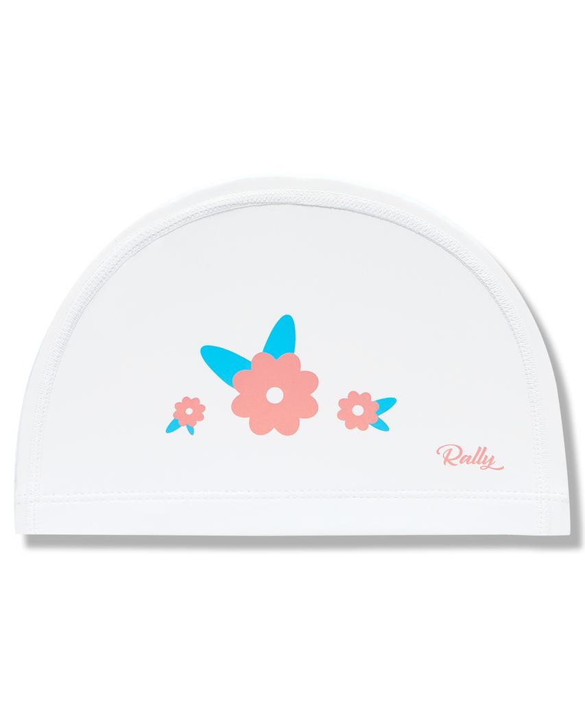 Laelliseupocheu [Pruc915 Wht] Flower Coated Swim Cap White