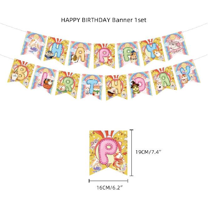 Guinea Pig Birthday Party Decorations Supplies,Children Guinea Pig Birthday Party Balloons Banners Cupcake Decorations,Hamster Party Supplies for
