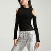 Calvin Klein Solid Color Sleeveless Pullover Mesh Off-Shoulder Knit Top Casual Set Women Tops Space-Black J222958-BEH